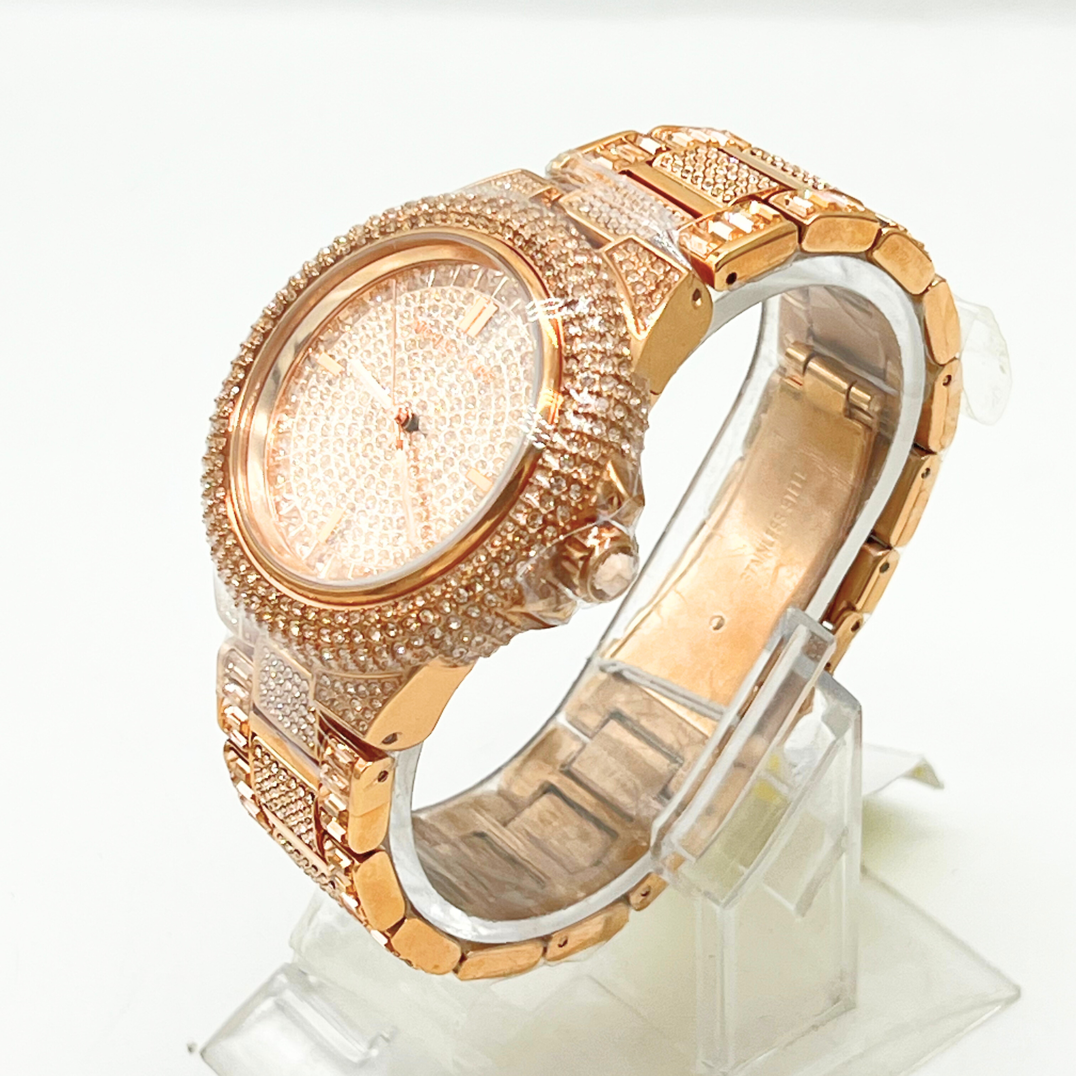 Luxury Iced-Out Gold Watch
