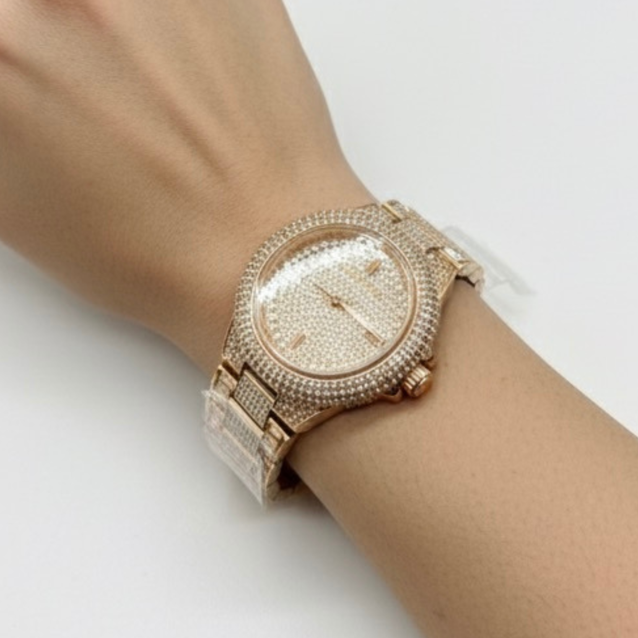 Luxury Iced-Out Gold Watch