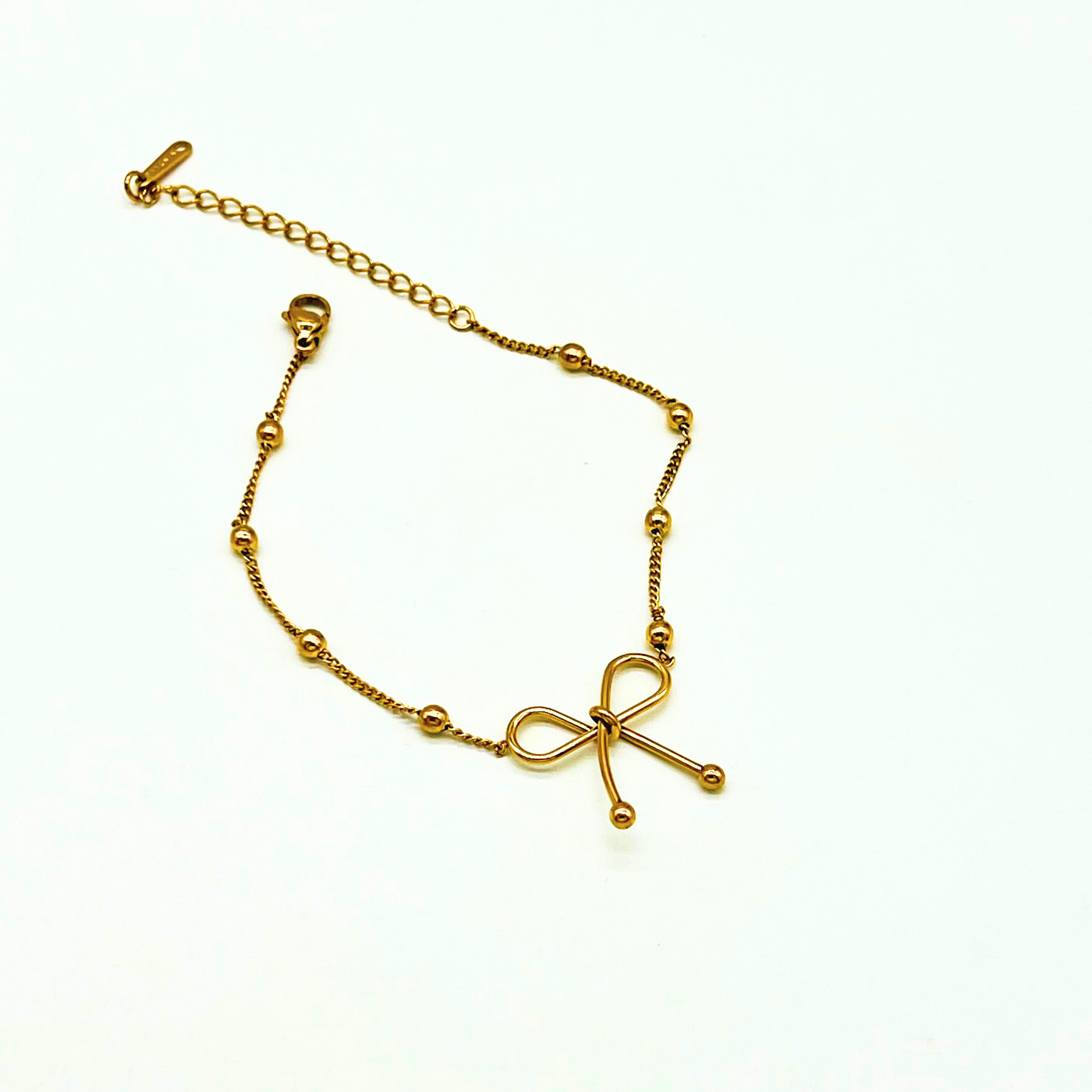 Sweetheart Bow & Bead Gold-Tone Bracelet