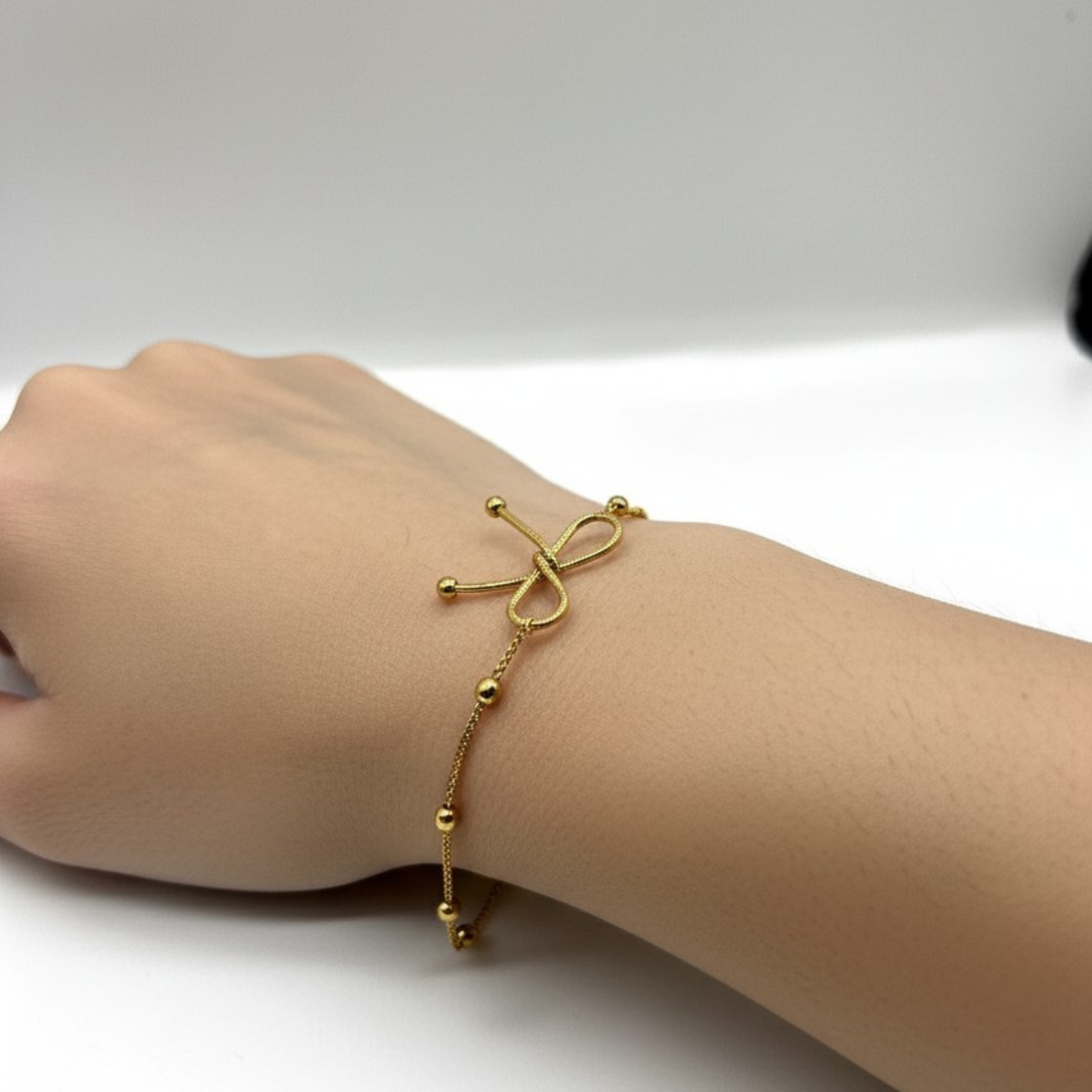 Sweetheart Bow & Bead Gold-Tone Bracelet