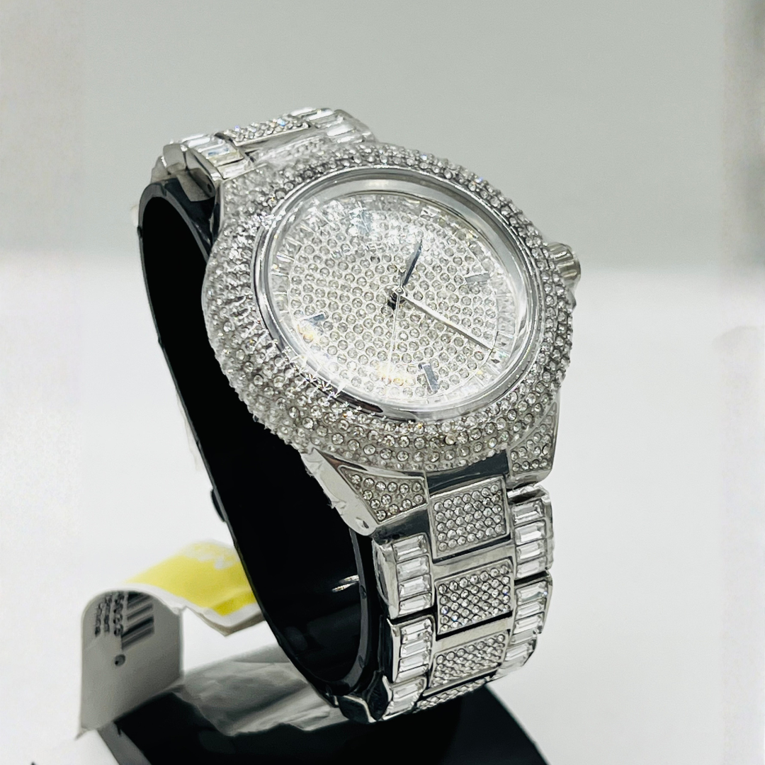 Luxury Iced Out Silver Watch